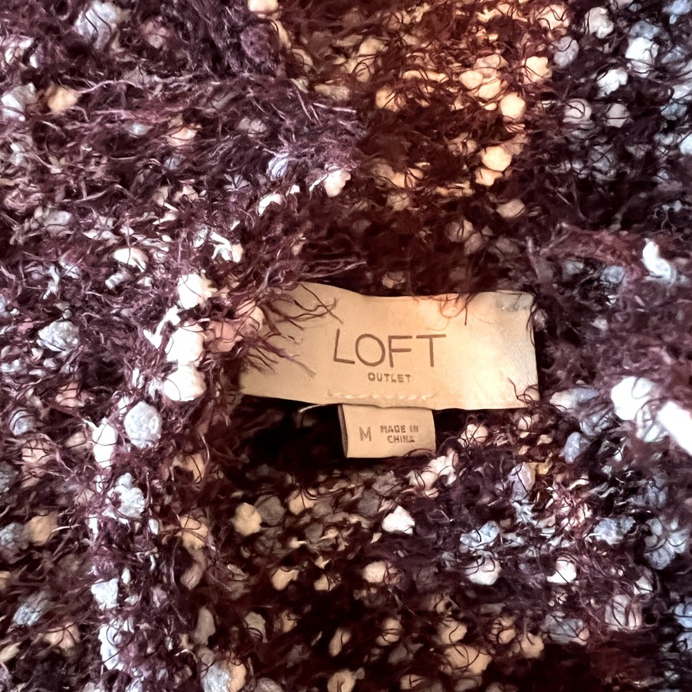 Purple Fuzzy Mock Neck Sweater